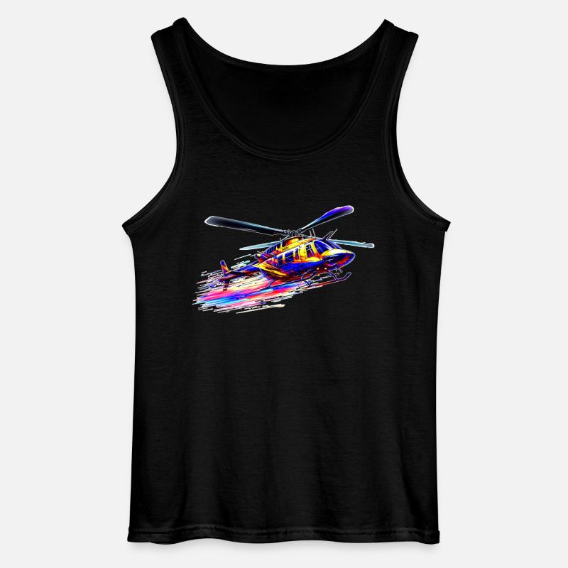 JetRanger Bell 206 - Farve Splash - Gildan tanktop til mænd - sort