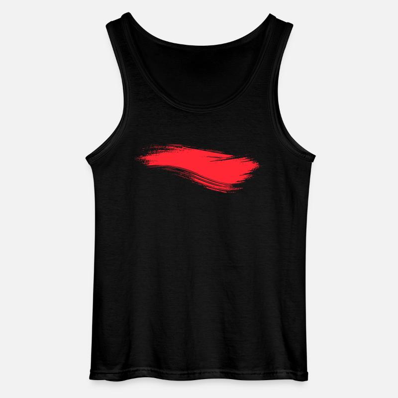 Pinselstrich Linie Rot - Gildan Männer Tank Top - Schwarz