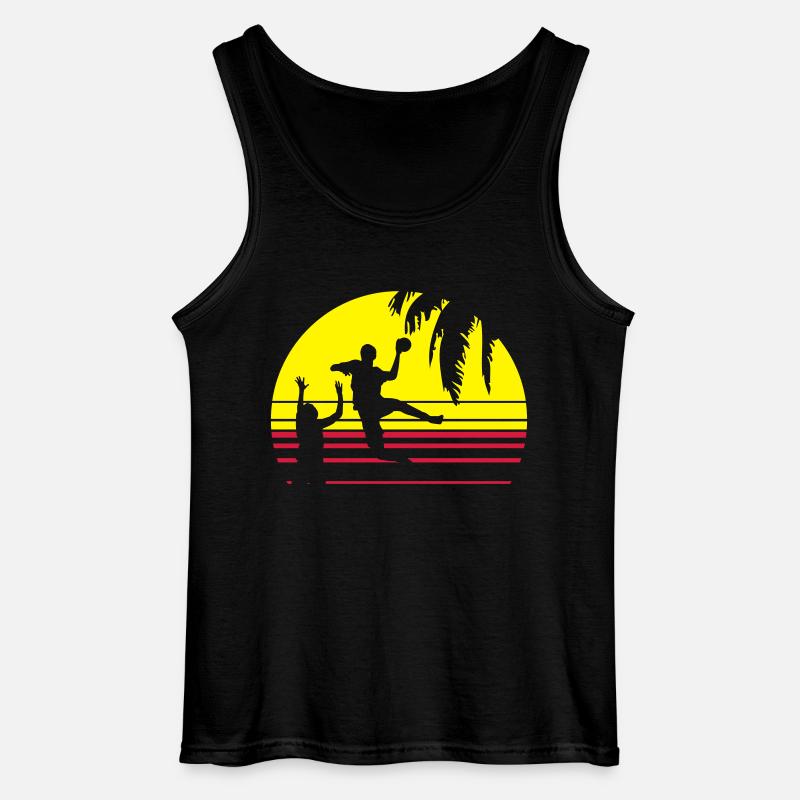 SUNSET BEACH HANDBALL - Gildan Männer Tank Top - Schwarz