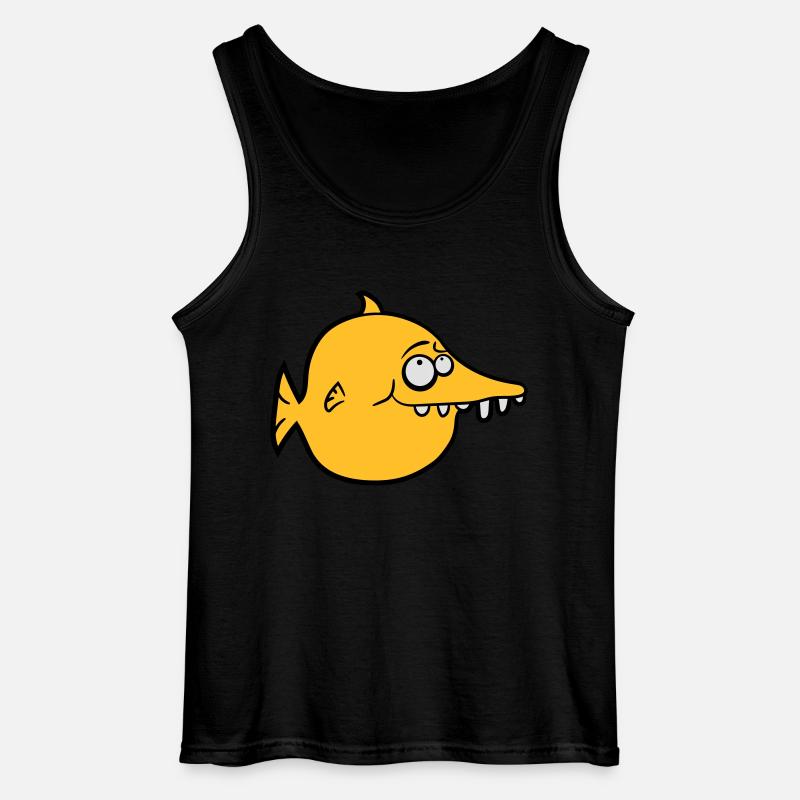 dicker runder witziger comic fisch - Gildan Männer Tank Top - Schwarz
