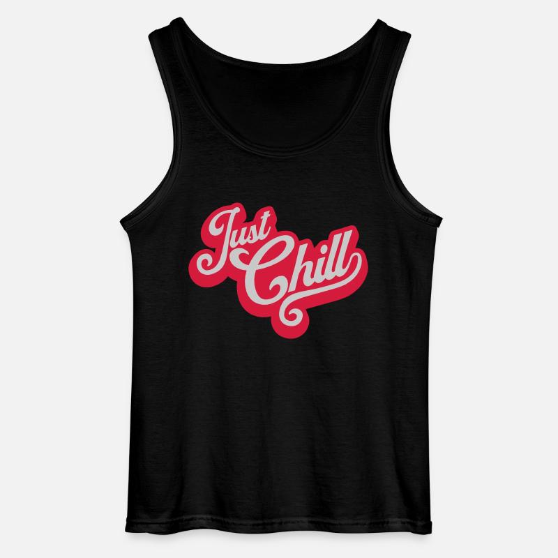 Just Chill Text Logo - Gildan Männer Tank Top - Schwarz