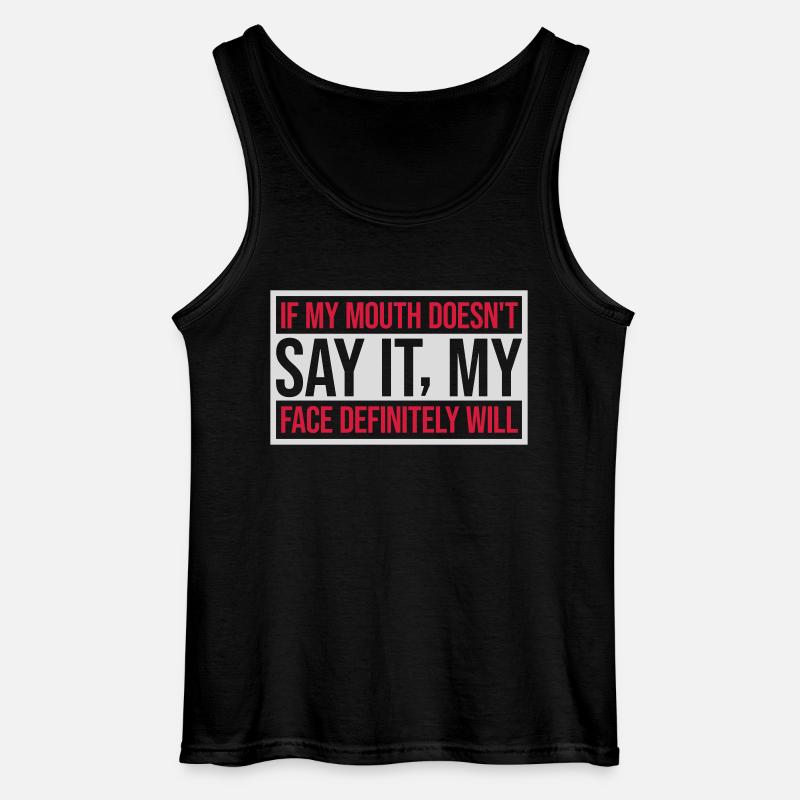 my face definitely will - Gildan Men’s Tank Top - black