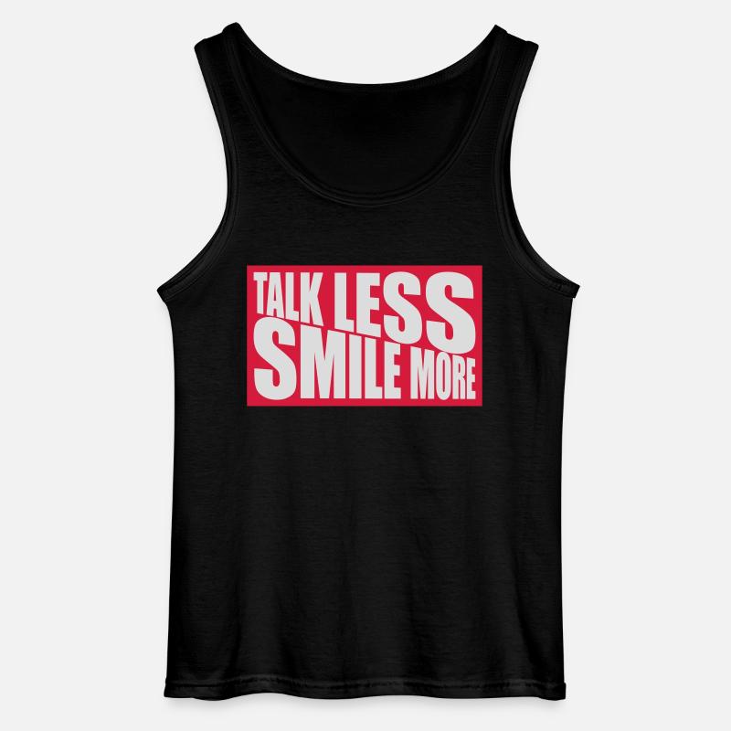 talk less smile more - Gildan Men’s Tank Top - black