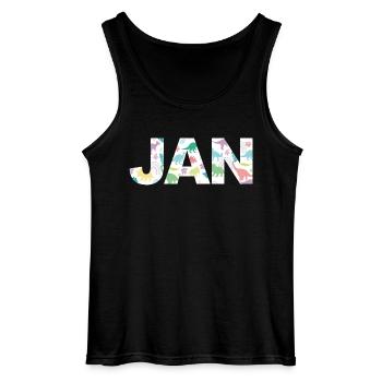 JAN - Schöner Jungen Name mit Dinosaurier - Gildan Männer Tank Top - Schwarz - Vorne - AI Model Male 185 dark (185cm)