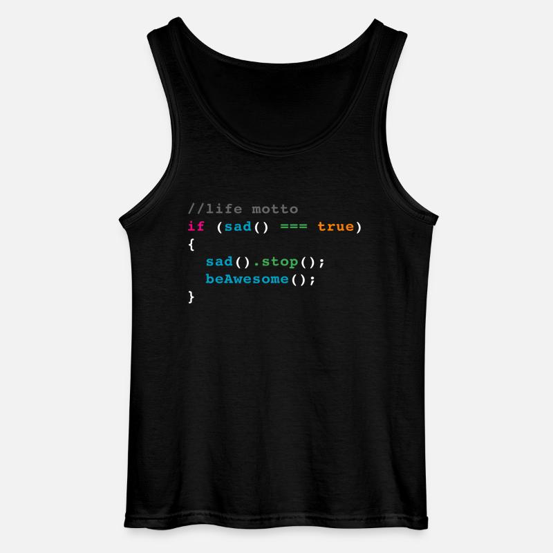 life motto code joke - Gildan Männer Tank Top - Schwarz