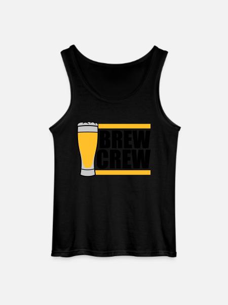Bierglas Brew Crew Spruch - Gildan Männer Tank Top - Schwarz