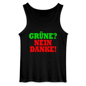 grüne nein danke - Gildan Männer Tank Top - Schwarz - Vorne - AI Model Male 185 dark (185cm)
