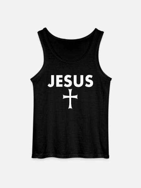 Jesus cross - Gildan Men’s Tank Top - black