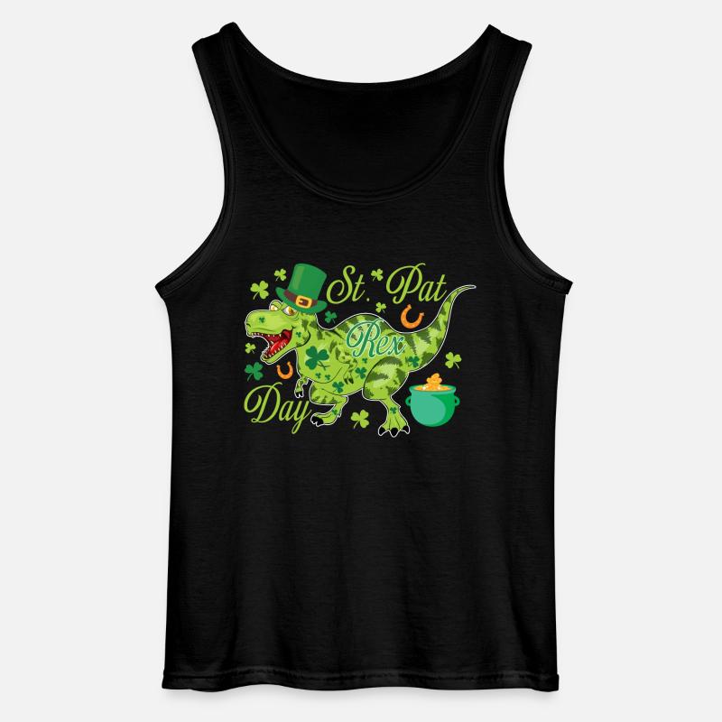 St. Patrick's Day T-Rex - Gildan Männer Tank Top - Schwarz