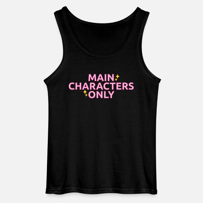 Statement-Design „Main Characters Only" - Gildan Männer Tank Top - Schwarz