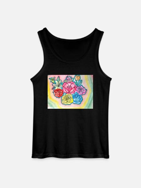 Flowers - Gildan Männer Tank Top - Schwarz