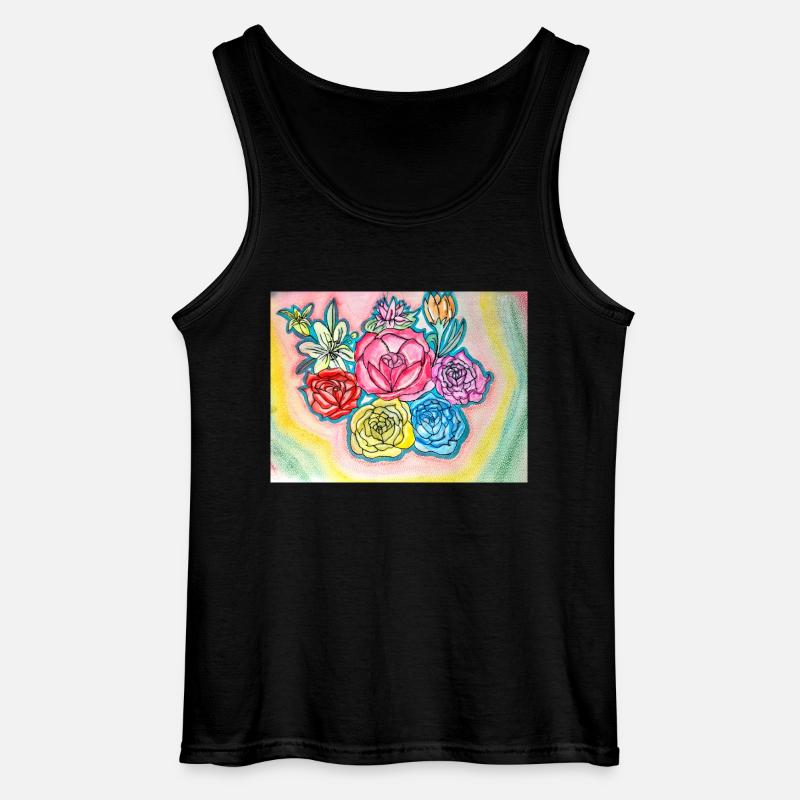 Flowers - Gildan Männer Tank Top - Schwarz