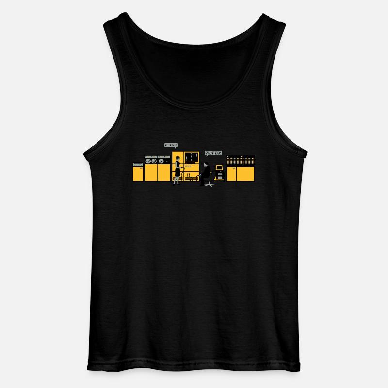 retro computer - Gildan Men’s Tank Top - black