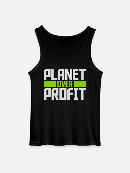 planet over profit quote - Gildan Men’s Tank Top - black