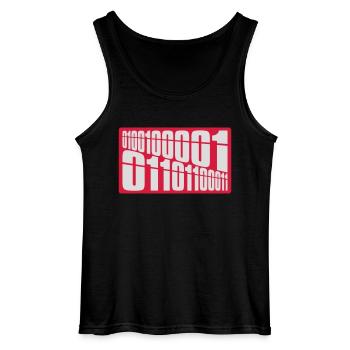 Binary Code Program Language - Gildan Men’s Tank Top - black - Front - AI Model Male 185 dark (185cm)