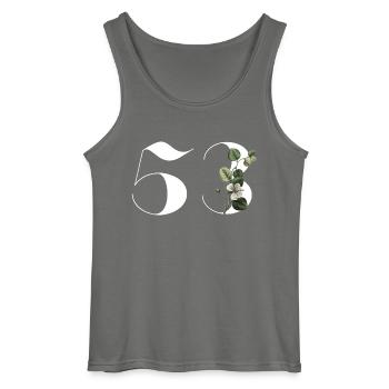 Nummer 53 Blumengrün - 53. Blumengeburtstag - Gildan Männer Tank Top - Anthrazit - Vorne - AI Model Male 185 dark (185cm)