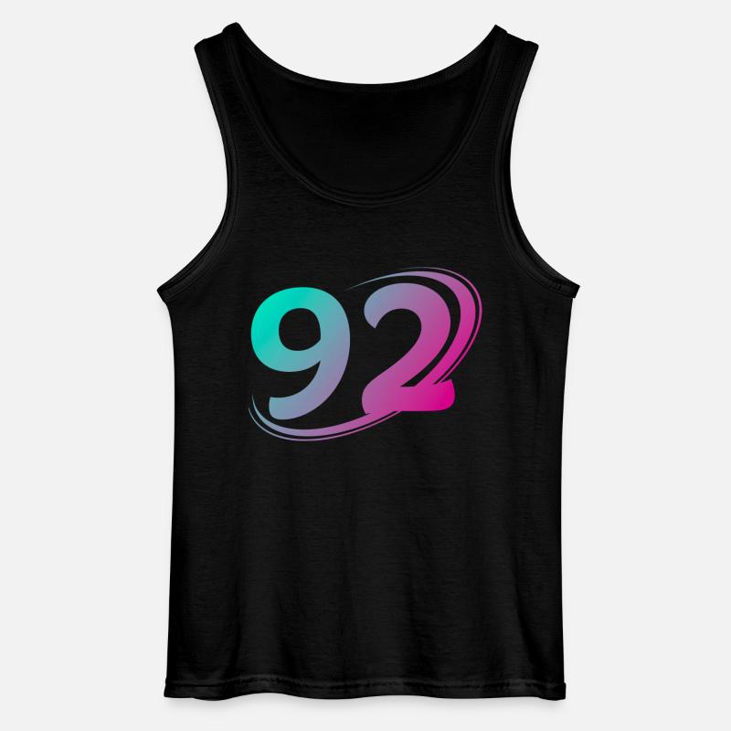 Nummer 92 mehrfarbig - Gildan Männer Tank Top - Schwarz