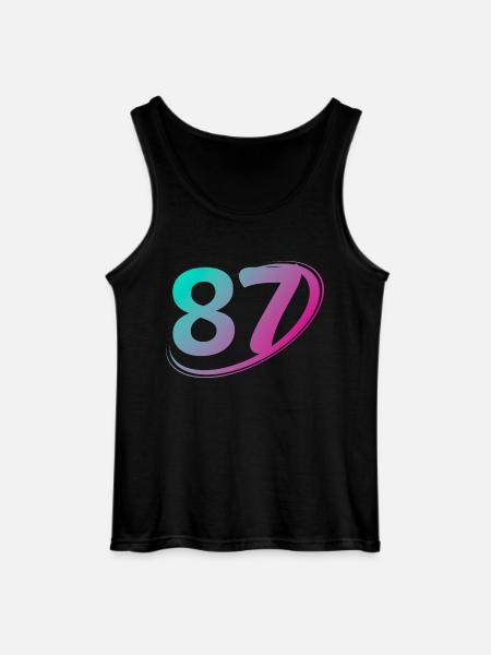 Nummer 87 mehrfarbig - Gildan Männer Tank Top - Schwarz