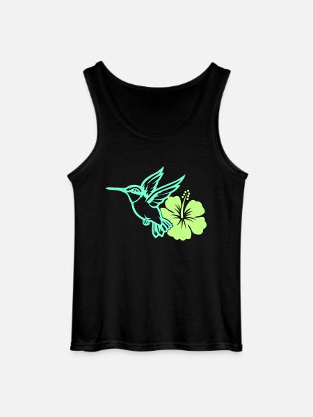 Colibri Oiseau Hibiscus - Débardeur Gildan Homme - noir