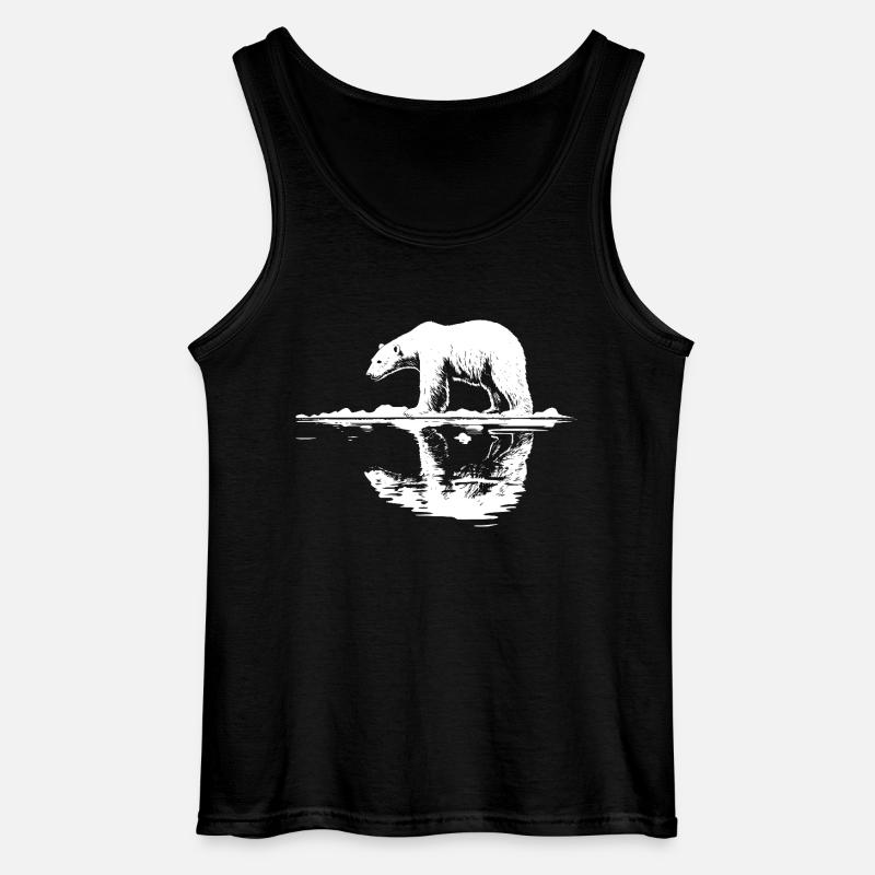 Cool Eisbär Reflektion Silhouette - Gildan Männer Tank Top - Schwarz