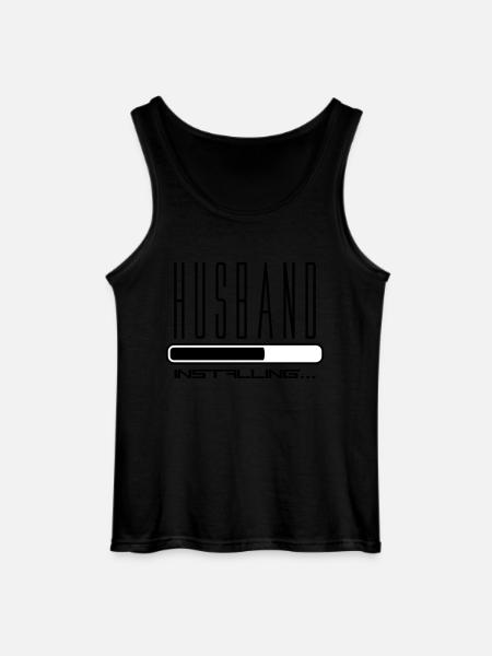 husband husband installing loading bar - Gildan Men’s Tank Top - black