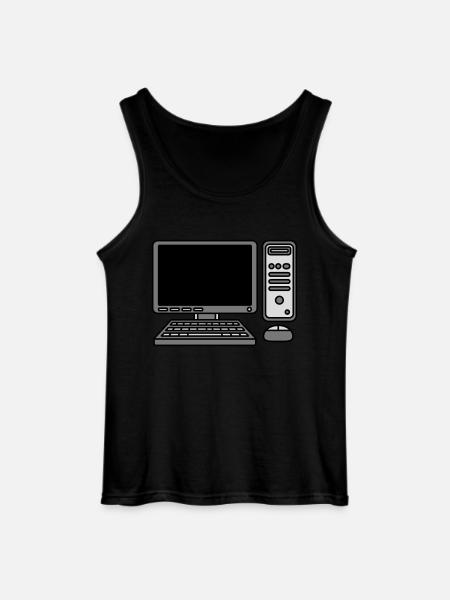 Computer Keyboard Mouse Screen - Gildan Men’s Tank Top - black