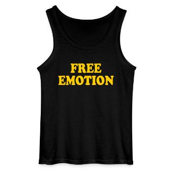 Free emotion - Gildan Men’s Tank Top - black - Front - AI Model Male 185 dark (185cm)
