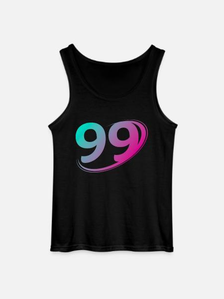 Nummer 99 flerfarvet - Gildan tanktop til mænd - sort