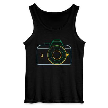 Camera de - Gildan Männer Tank Top - Schwarz - Vorne - AI Model Male 185 dark (185cm)