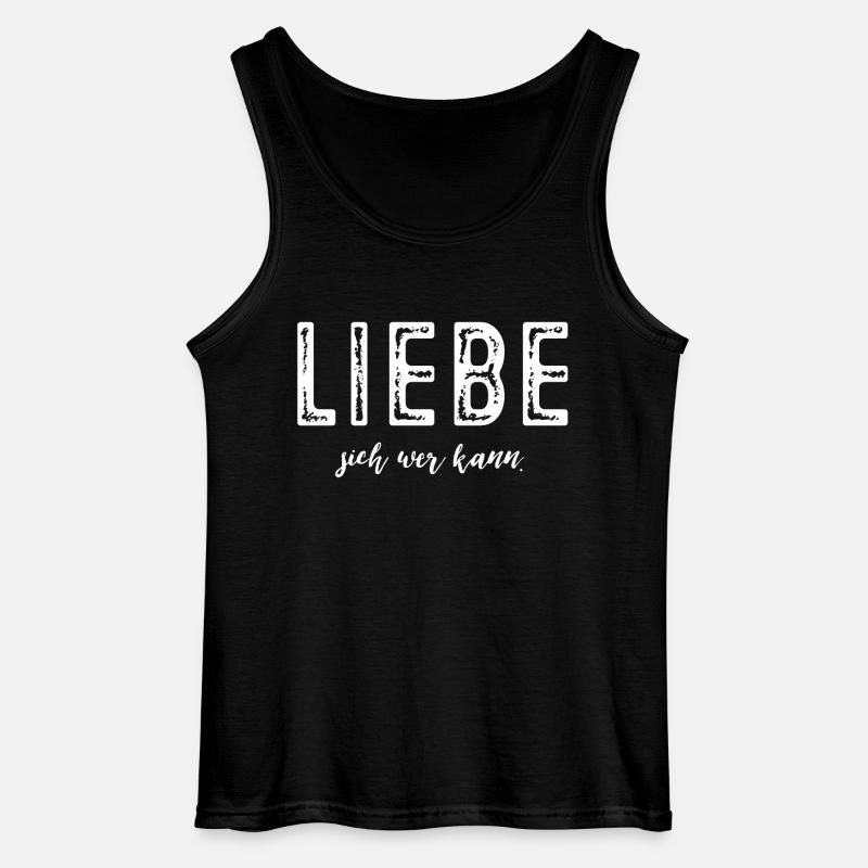 Liebe sich wer kann! - Gildan Männer Tank Top - Schwarz