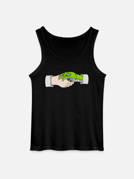 Greeting Handshake Snake Bites - Gildan Men’s Tank Top - black