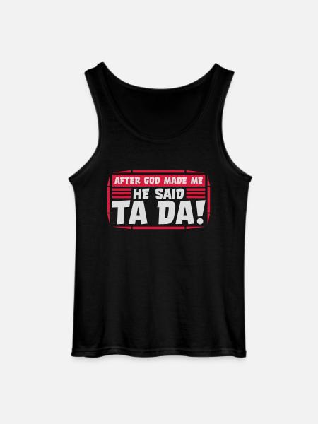after god made me - Gildan Men’s Tank Top - black