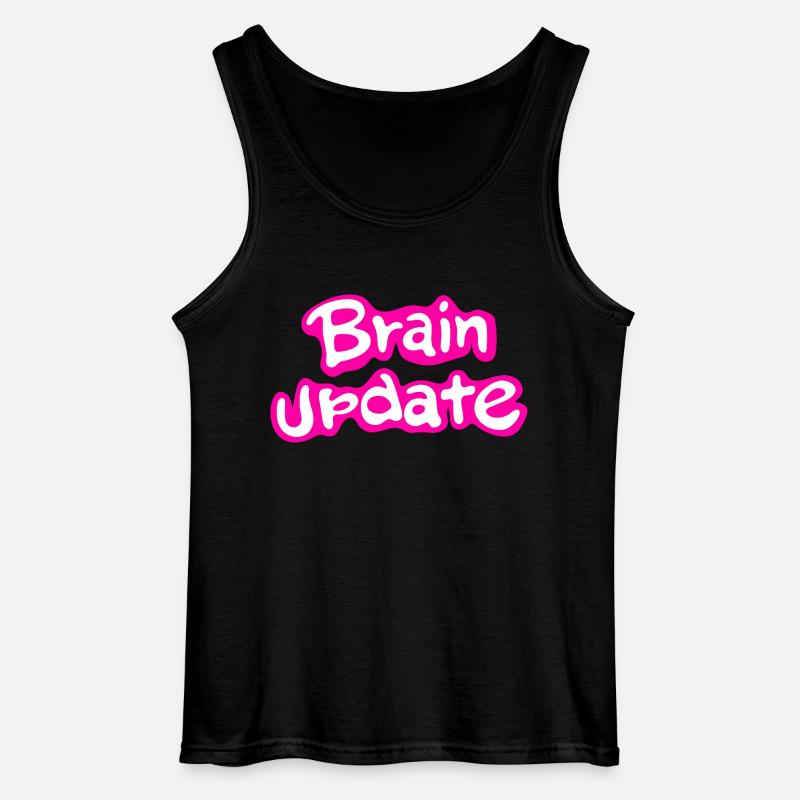 Brain Update Comic Font Pink. - Gildan Men’s Tank Top - black