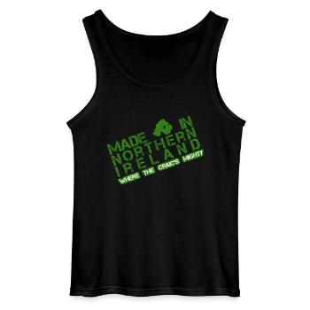 Made in Nordirland - Gildan Männer Tank Top - Schwarz - Vorne - AI Model Male 185 dark (185cm)