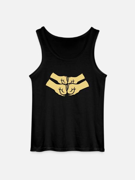 4 hands crew - Gildan Men’s Tank Top - black