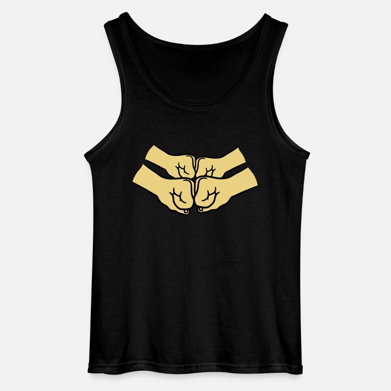 4 Haende Crew - Gildan Männer Tank Top - Schwarz