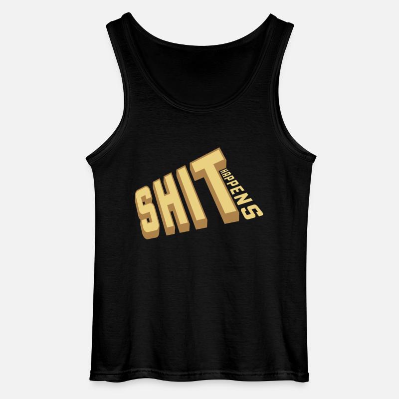 Shit happens Spaß Spruch - Gildan Männer Tank Top - Schwarz