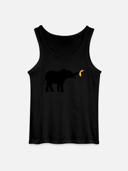 Large Banana Elephant Silhouette - Gildan Men’s Tank Top - black