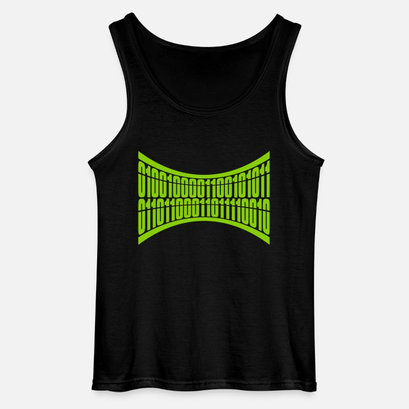 Binary Code Program Language - Gildan Men’s Tank Top - black