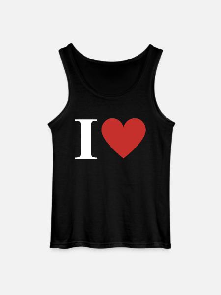 Buchstabe i rotes Herz - Gildan Männer Tank Top - Schwarz