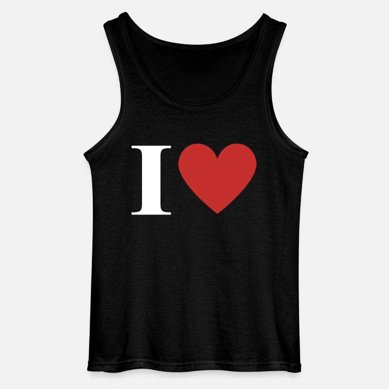Buchstabe i rotes Herz - Gildan Männer Tank Top - Schwarz