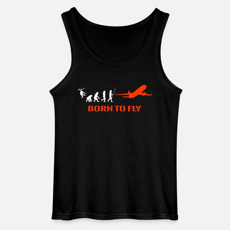 Airplane Pilot Evolution - Gildan Men’s Tank Top - black