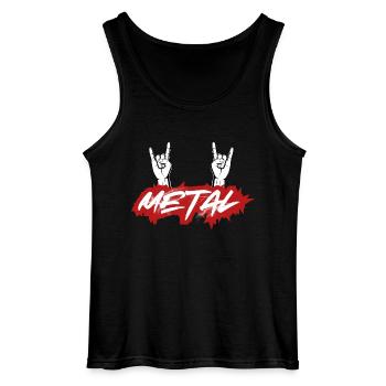 METAL - Gildan Männer Tank Top - Schwarz - Vorne - AI Model Male 185 dark (185cm)