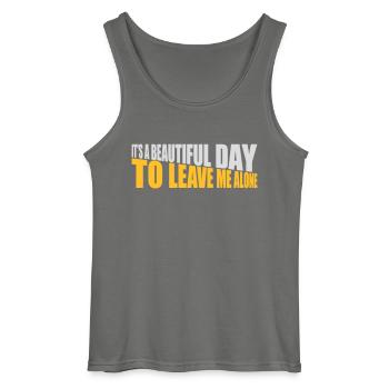leave me alone day - Gildan Männer Tank Top - Anthrazit - Vorne - AI Model Male 185 dark (185cm)