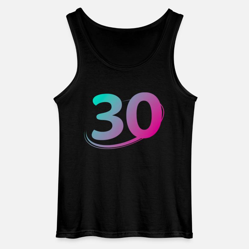 Nummer 30 mehrfarbig - Gildan Männer Tank Top - Schwarz