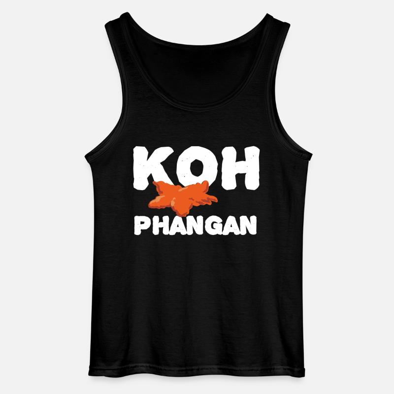 Koh Phangan Text - Gildan Männer Tank Top - Schwarz