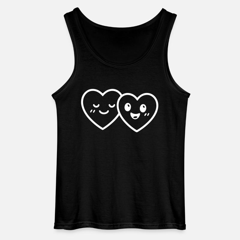 Hearts Couple Love - Gildan Men’s Tank Top - black