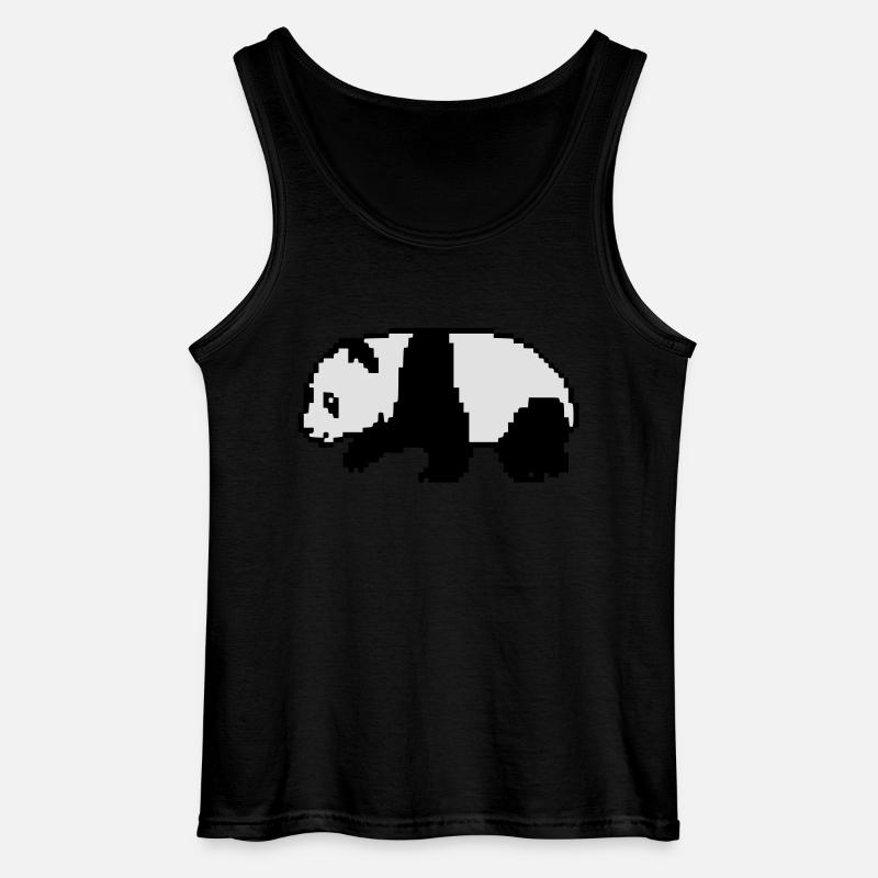 Pixel Panda - Gildan Männer Tank Top - Schwarz