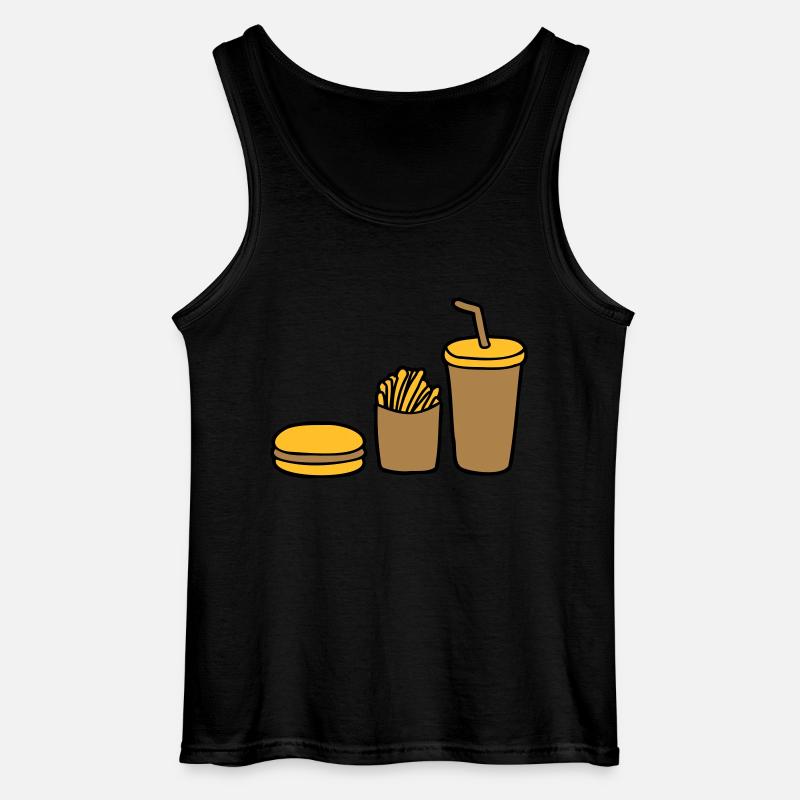 Burger Pommes Cola - Gildan Männer Tank Top - Schwarz