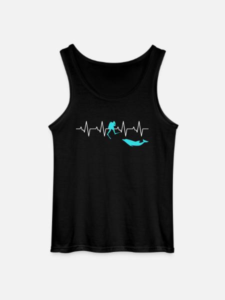 Diving Heartbeat Dolphin - Gildan Men’s Tank Top - black
